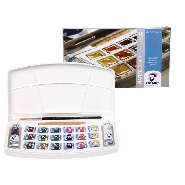 

Promo Van Gogh Watercolour Plastic Set 18 Pans 2 Tubes