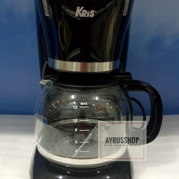 Kris Coffee Maker Drip 1,5L Hitam/Mesin Kopi Seduh Listrik Otomatis