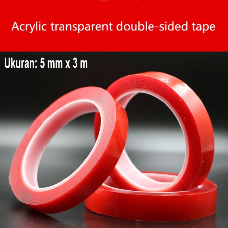 

Perekat Double Tape Acrylic Adhesive Transparent Sticker 5mm x 3m / Perekat Double Tape Acrylic Adhesive Transparent No Trace Sticker 5mm x 3m / Double Tip Transparan Super Kuat Xy Selotip Dabel Tape Tipe Akrilik 3m / 3M Doubel Tape Bening Clear VHB 5MM