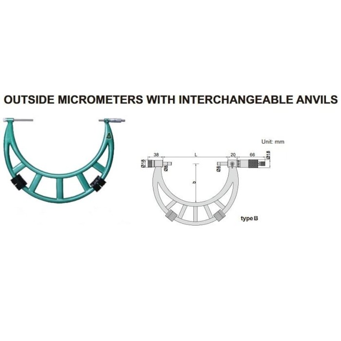 ✅Ready Outside Micrometer W/ Extension Anvil Collar 300-400Mm Insize 3206-400 Berkualitas