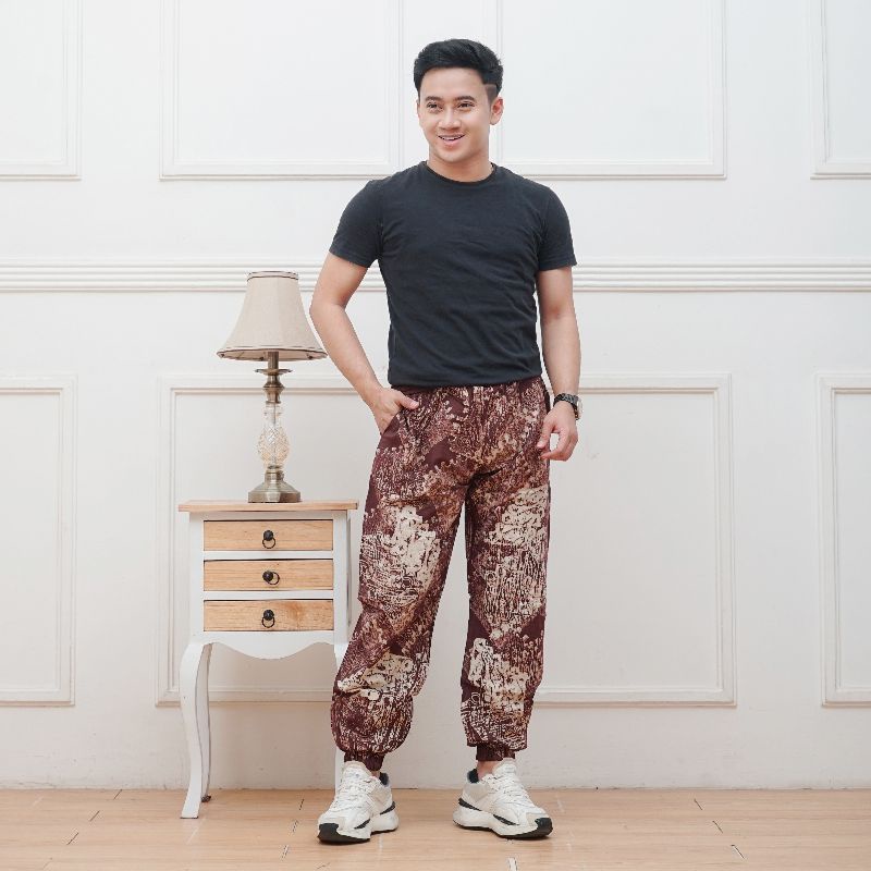 celana joger batik cap tradisional pria/wanita