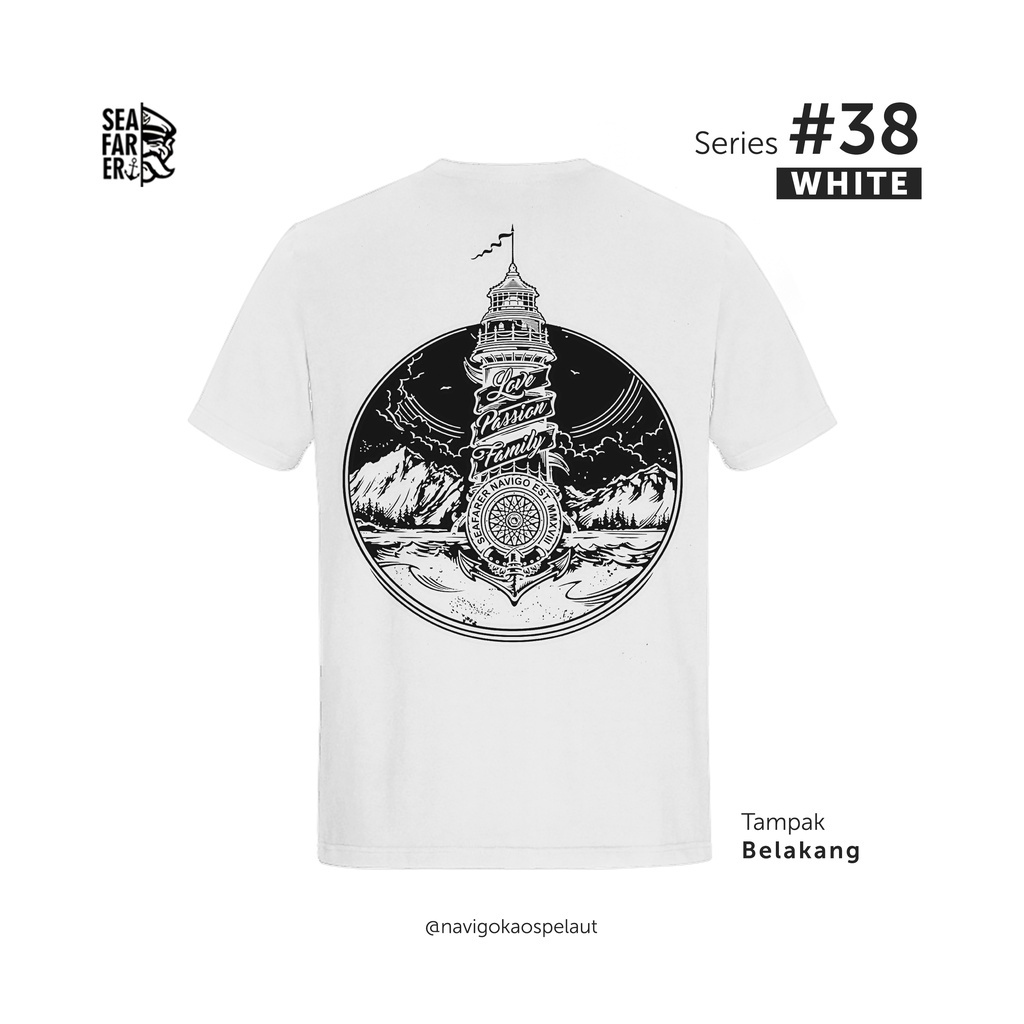 [EXCLUSIVE] MODEL TERKINI [COD] SERIE #38 - NAVIGO KAOS PELAUT KAOS UNISEX HITAM kaos pria kaos