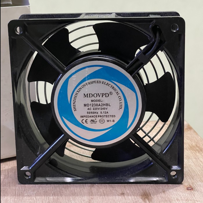 ,,,,,,,] FAN AC MDOVPD 12 cm 220 V model MD1238A2HBL BAGUS