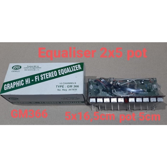 Ready stock] GM Kit Graphic Hi-Fi Stereo Equalizer Equaliser 2 x 5 pot GM 366