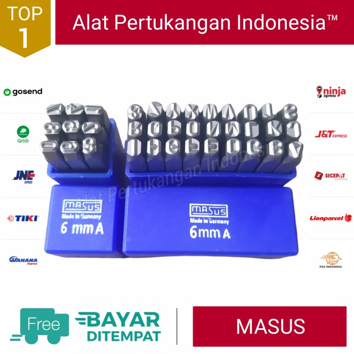 ✅Baru Alat Ketok Angka Huruf Set 6 Mm Nomor Rangka Mesin Mobil Motor Terbatas