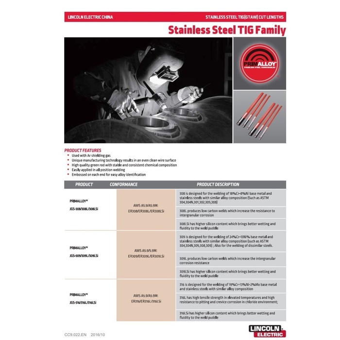 [Original] Kawat Las Lincoln Primalloy Jgs 308L  Aws Er308L  24Mm  Pack 5Kg Limited