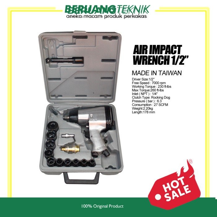 ✅Baru Bor Angin - Air Impact Wrench Kit - Bor Angin 1/2 Berkualitas