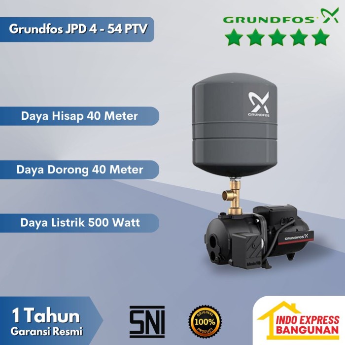 [Ori] Grundfos Jpd 4 54 Ptv Jetpump 40 Meter Garansi Resmi Grundfos Limited