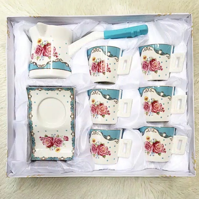 [New Ori] Tea Set Keramik/ Tea Set Tatakan Keramik/ Gelas Keramik Set Terbatas