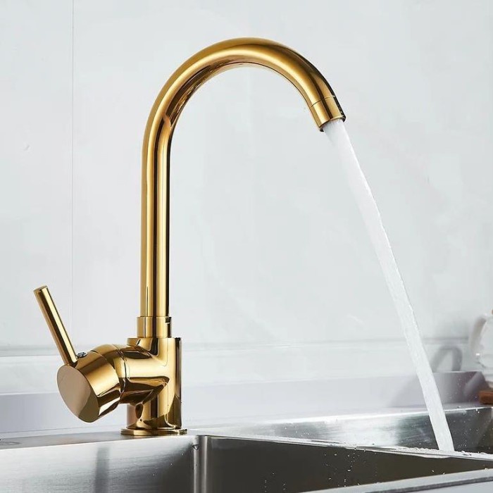 [Baru] Kran Kitchen Sink Gold Keran Cuci Piring Kuningan Panas Dingin Berkualitas