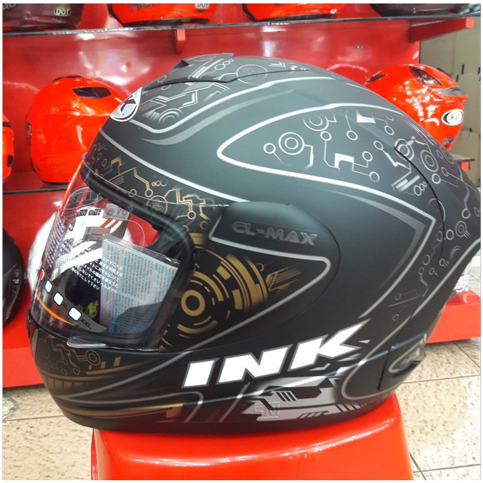 ✨Termurah Helm Ink Clmax Motif Black Doff Gold Langka Cl Max Seri 1 Terbaru