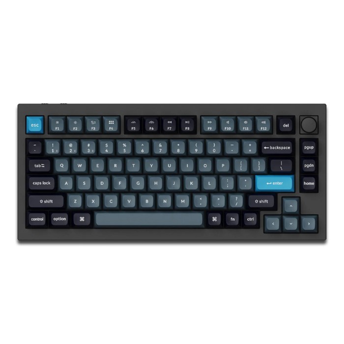 Keychron Q1 Pro - Keyboard Mekanis Nirkabel 75% ISO PBT Double-Shot Keycaps