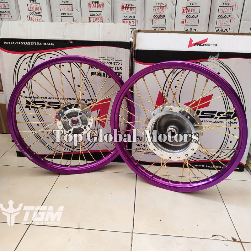 VELG BEAT VARIO SCOOPY MIO GENIO SEPASANG UK 140X140 RING 17 MERK ROSSI ORIGINAL