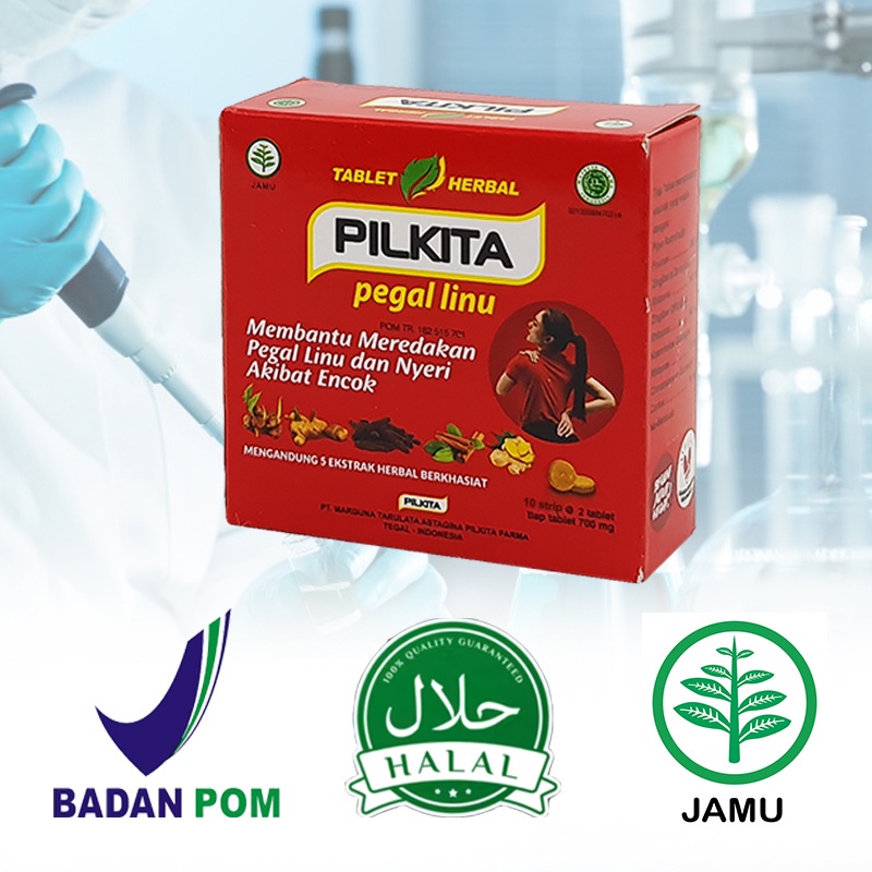 PILKITA Obat / Tablet Herbal Pegal Linu 10 Strip Isi 2 Tablet Obat Nyeri Otot dan Kesehatan BPOM HALAL-4