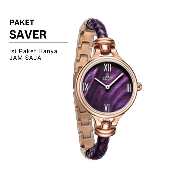 ZECA WATCHES JAM TANGAN WANITA LEATHER ANALOG ORIGINAL 147L PURPLE