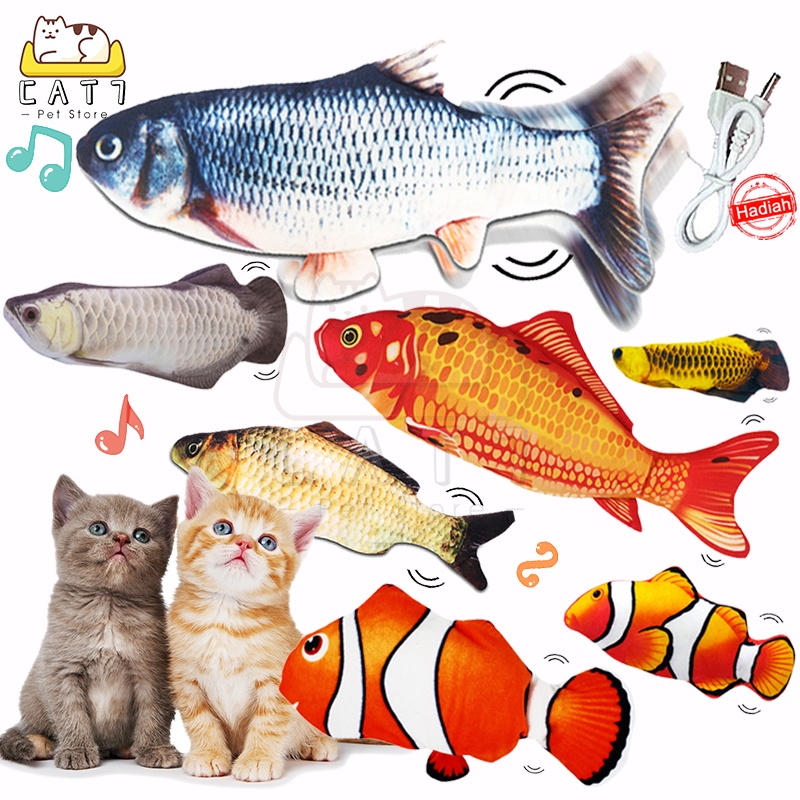 Mainan Kucing Mainan Ikan Goyang-Goyang / Nemo Uget Lucu Kucing Arwana Ikan Gerak Gerak Mainan Ikan 