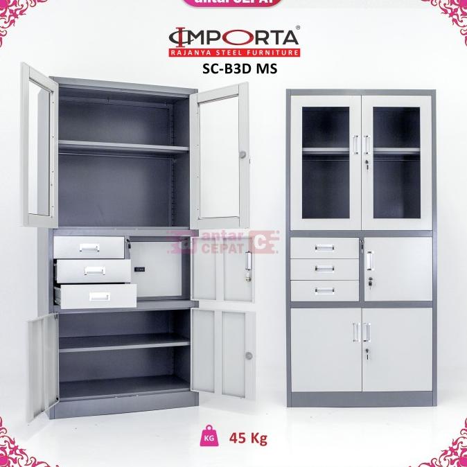 

Lemari arsip besi kombinasi 2 pintu 3 laci 1 Brankas IMPORTA SC-B3D MS