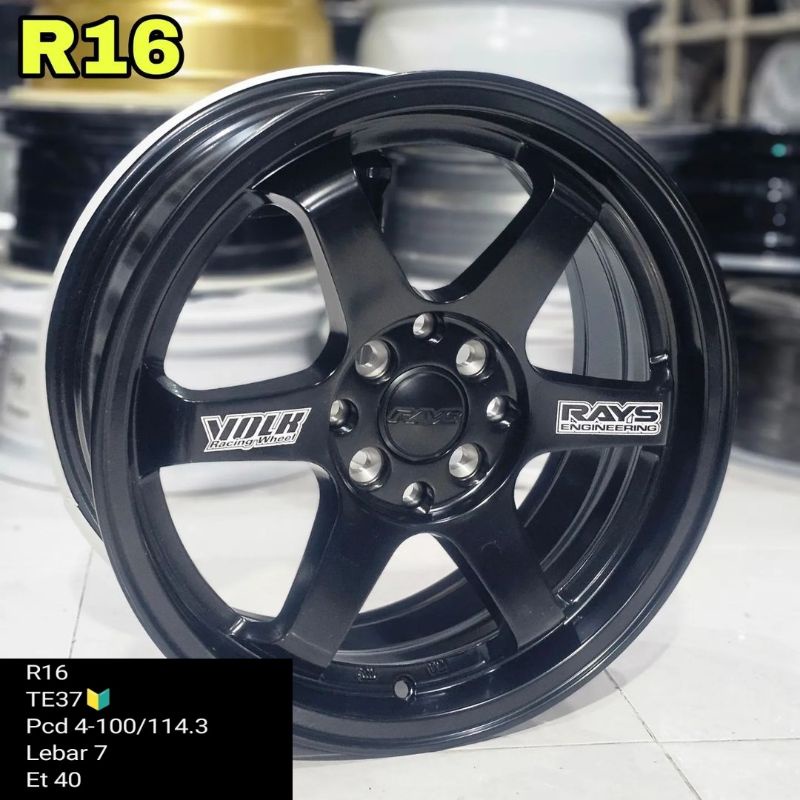 velg racing rays te37 ring 16 lebar 7 et40 untuk brio agya jazz yaris avanza calya ignis mobilio xen