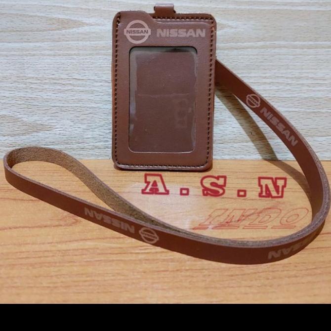 

------] holder kalung id card / tempat id card kulit logo nissan