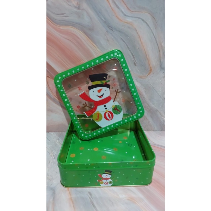

Promo Tin Kaleng Merry Christmas Natal Square Kotak Cookies Candy 14.5X14.5