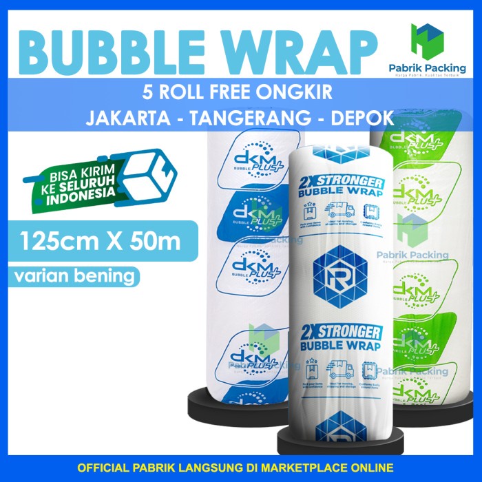 

Promo Plastik Bubble Wrap Bening Tebal 125Cm X 50M / Bubble Wrap Dkm+ 1 Roll