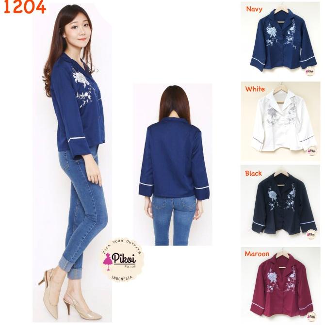 Kemeja Wanita Murah / Kemeja Piyama / Putih / Baju Kemeja Polos Kantor Pengiriman Cepat