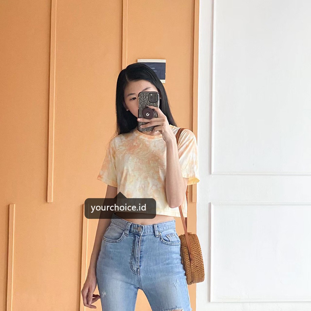 YOURCHOICE.ID Crop Top Tie Dye Lengan Pendek & Panjang