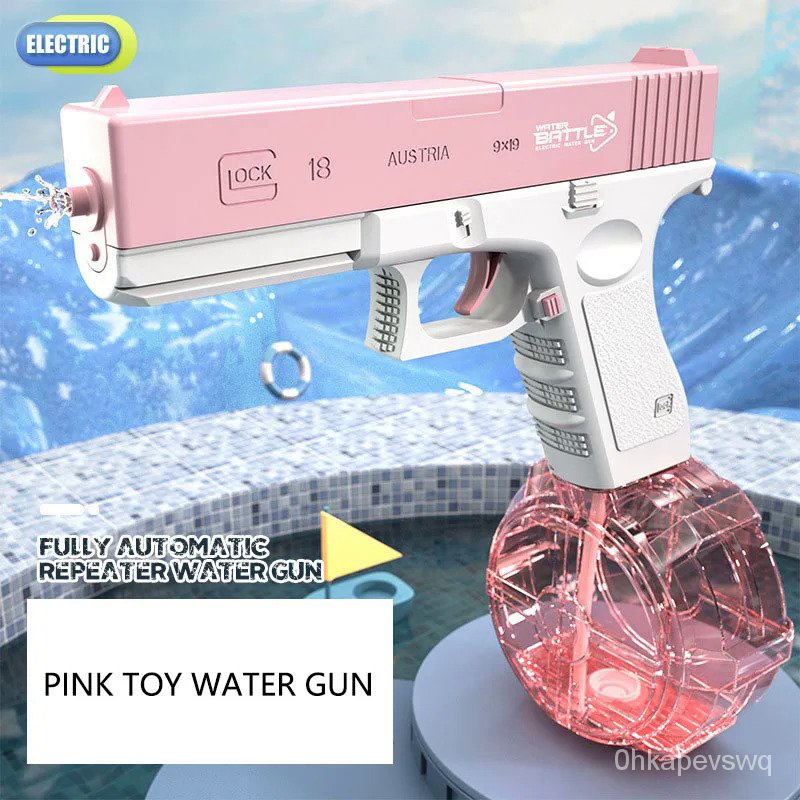 Pistol Air Elektrik Glock Pistol Mainan Tembak Otomatis Penuh Musim Panas Mainan Pantai Air untuk An