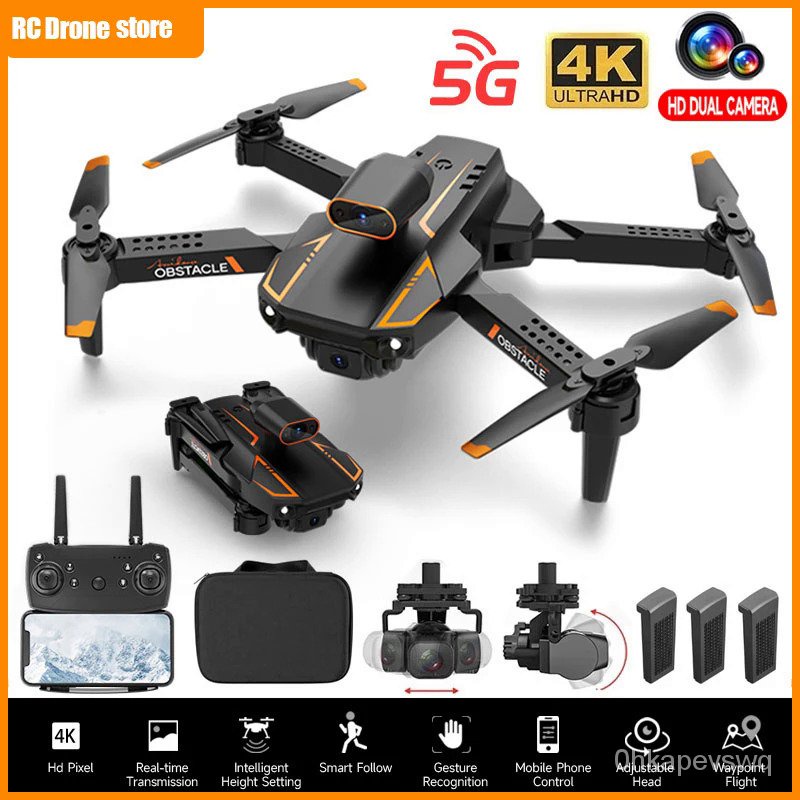S91 Drone Profesional 4K, Mainan Helikopter Remote Control Kendali Jarak Jauh Quadcopter Dron FPV 5G