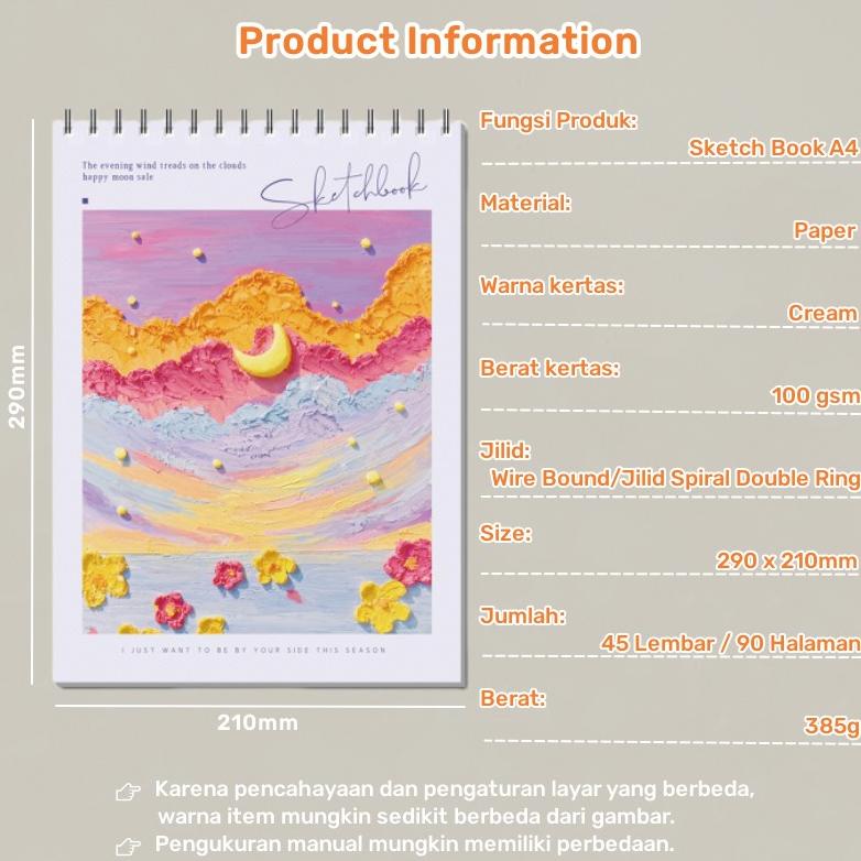 

Hemat Sketch book polos A4 cantik Sketch pad Buku gambar sketsa artemedia Scratch book artcards Drawing book ring Cute painting book jilid spiral Buku mewarnai lucu anak Sale