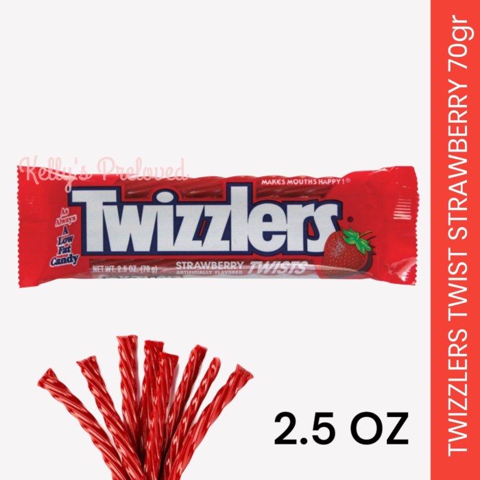 

Twizzlers Twist Strawberry Candy 2.5 Oz Permen Twizzler 70 Gr Usa