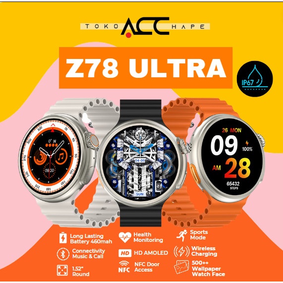 SMARTWATCH Z78 ULTRA AMOLED & NFC Support Android & iOS