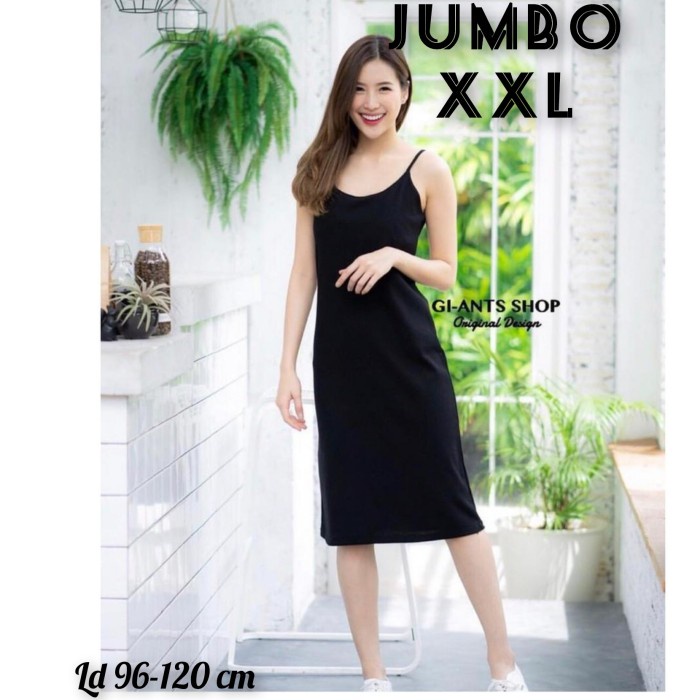 ZU808 Tanktop Dress Jumbo Big Size Inner Daster Kaos Tank Top Tanpa Lengan STOK TERBATAS