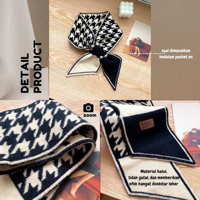 Ready Syal Ikat Leher Musim Semi Houndstooth / Spring Scarf / Syal Wanita Terbaik