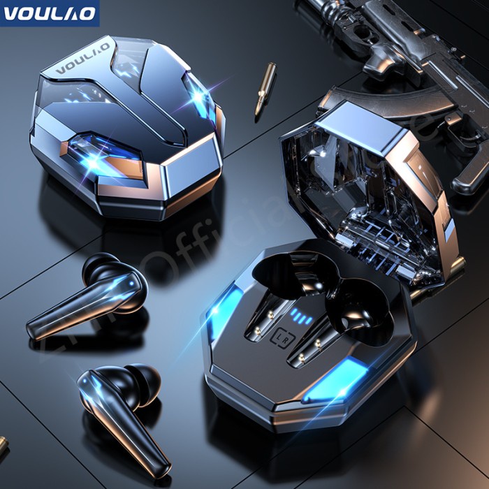 Ready VOULAO GM4 Headset Nirkabel Bluetooth Gaming Earphone HiFi Stereo TWS