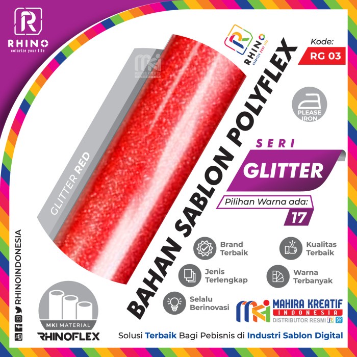 

Polyflex Korea / poly flex / Rhino flex GLITTER Red