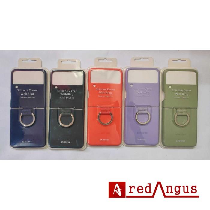 Silicone Cover Original Samsung Z Flip 3 Flip3 5G Soft Case With Ring