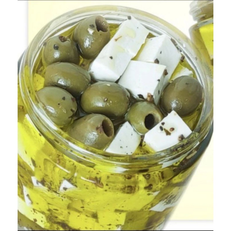 

Feta Cheese With Green O In O Oil And S No Suger No 125Gr