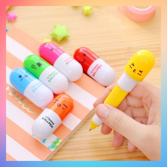 

Pulpen Emoticon Vitamin / Pen Unik / Pena Kapsul / Pulpen Stationery