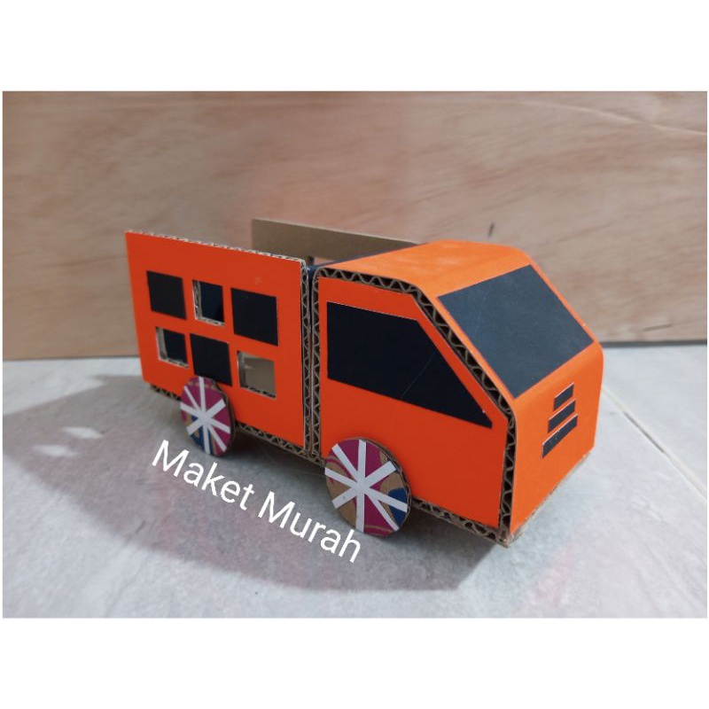 

Kardus Kerajinan Tangan Prakarya Mobil Truk Warna Orange Anak sekolah