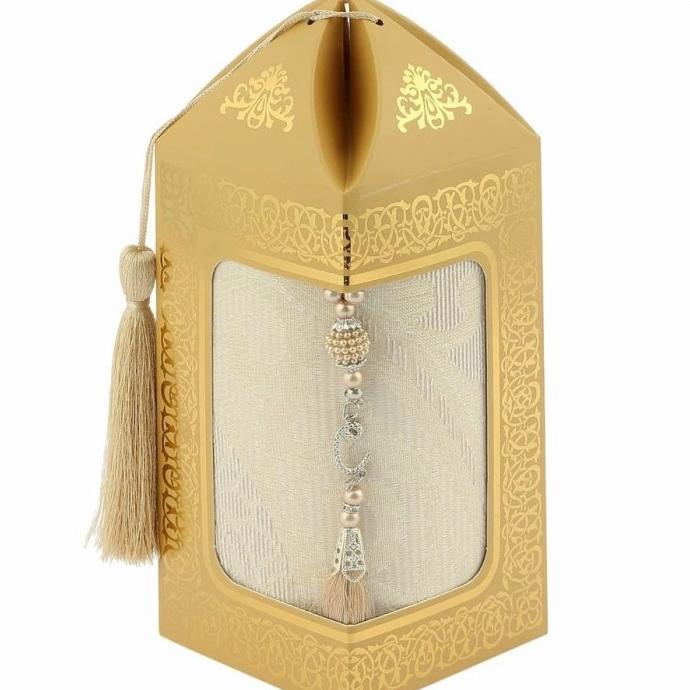 paket suvenir umroh sajadah plus tasbih turki