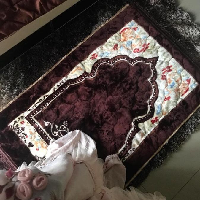 Sajadah Al-Jeddah Sajadah Busa Bulu Sajadah Turki - Hijau - Biru