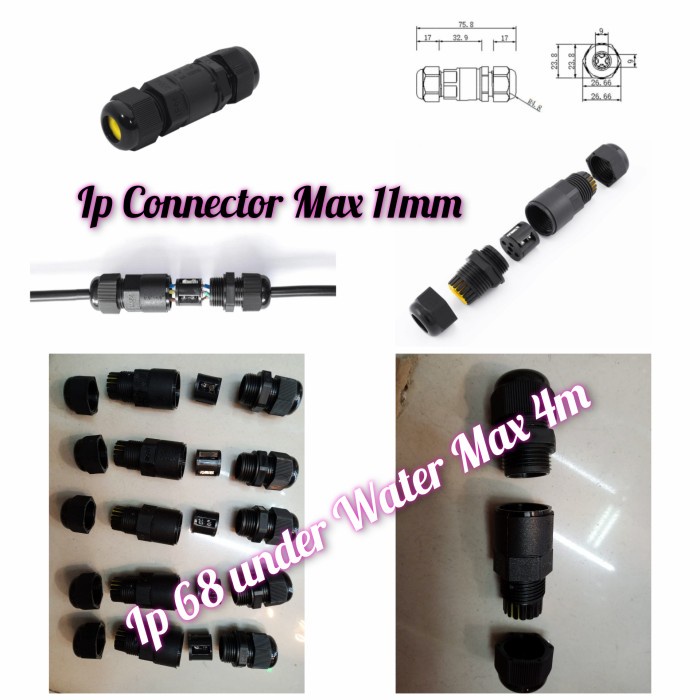 Terbaru Ip Connector Ip68 Ip 68 Sambungan Kabel Waterproof 4 Pin - Underwater