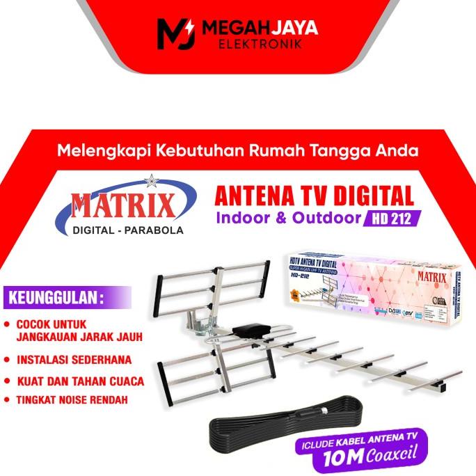 MATRIX ANTENA TV DIGITAL +BOOSTER HD212 / HD 212 / HD-212 (FREE KABEL)