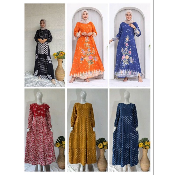 gamis batik/gamis cap rayon premium/gamis cap cantik