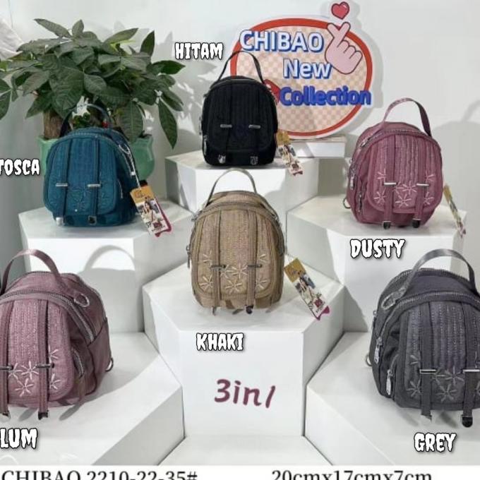 TAS ORI CHIBAO KANVAS 3in1 Ransel Slempang Jinjing CB2210 4res 1 Tali