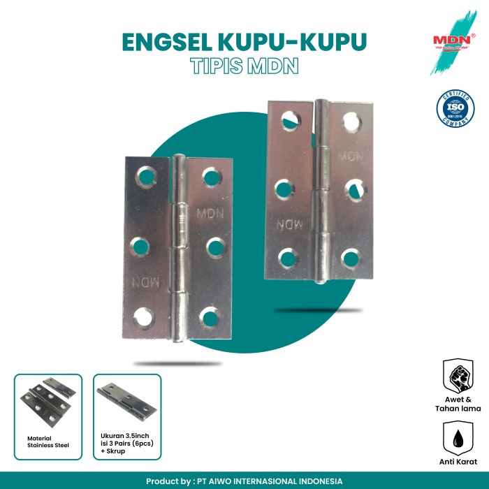 ] ENGSEL Kupu Tipis Stainless 2,5 inch - MDN