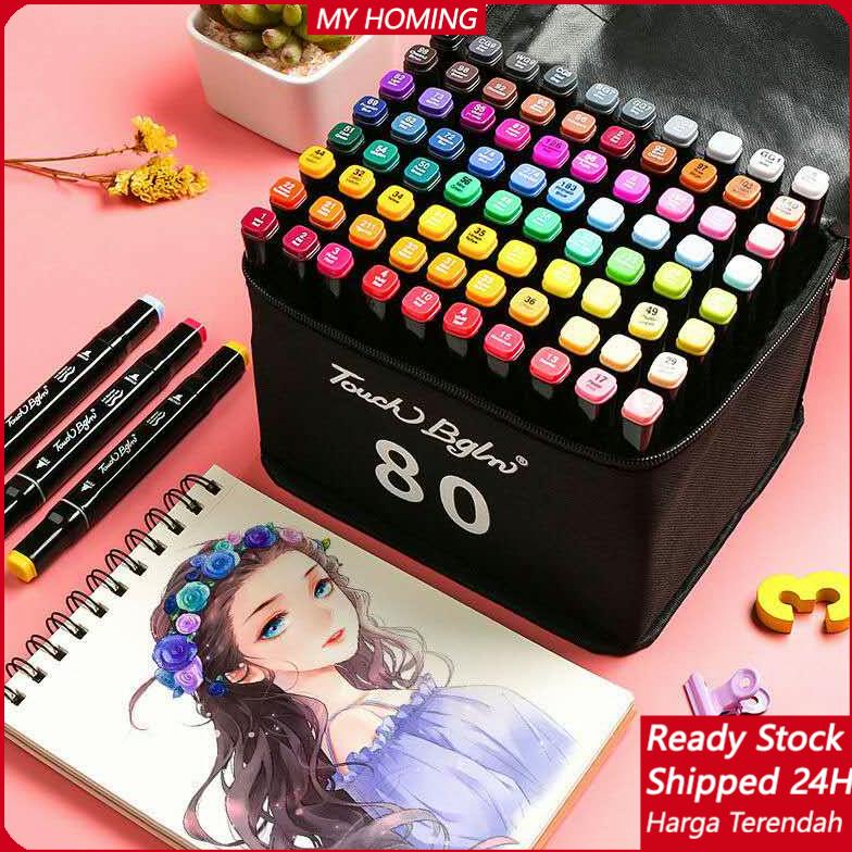 

Murah Harga-MinimumCOD Touch 120/80/60/36/12 Warna Sketsa Spidol Umum General Marker Set Animation Markers Sale