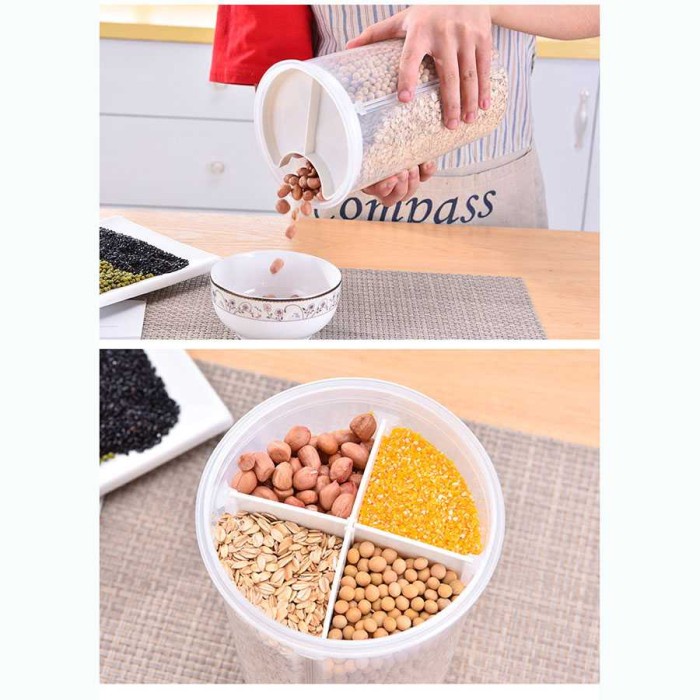 

Toples Penyimpanan Tempat Sereal Oats Storage Jar 4 Slot