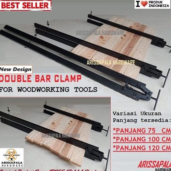 Alat Press Catok Klem Sambungan Papan Kayu Double Bar Clamp T Bar